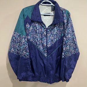 VINTAGE  90s FLORAL WINDBREAKER JACKET